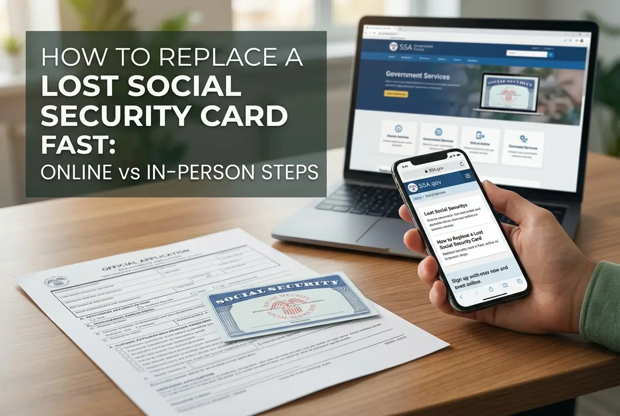 Substituir cartão de Seguro Social perdido rapidamente online