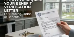 Pessoa com carta de verificação de benefícios seguridade social