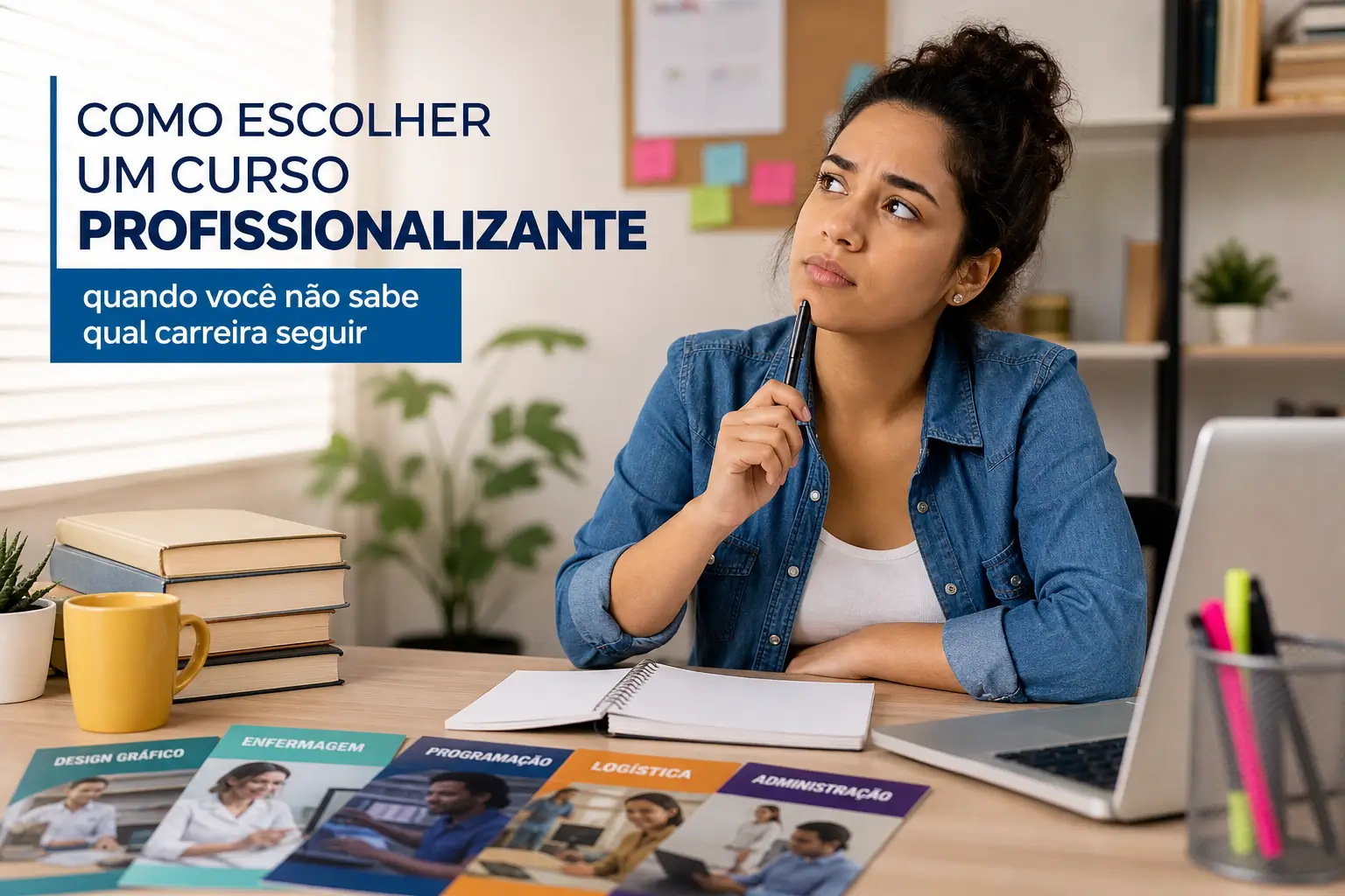 Jovem anotando em caderno ao escolher curso profissionalizante 2026