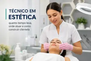 Esteticista aplicando tratamento facial profissional em 2026