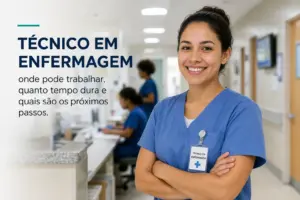 Profissional de enfermagem sorrindo, técnico em enfermagem